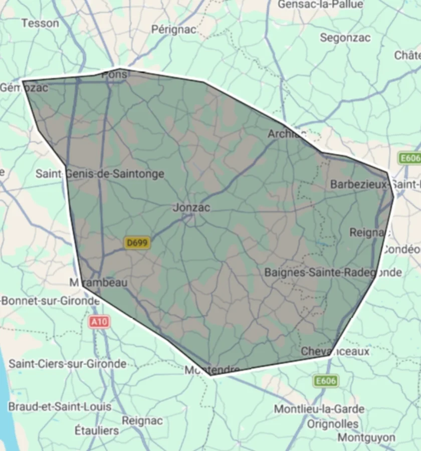 Zone intervention couvreur zingueur secteur Jonzac en Charente-Maritime